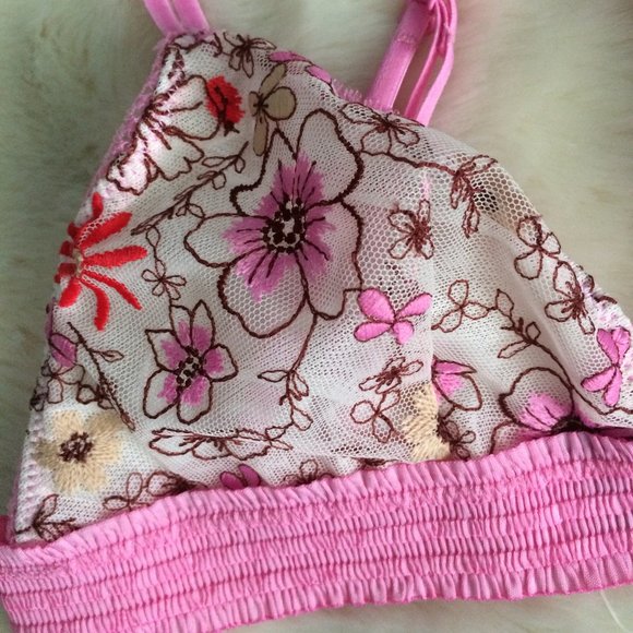 Aerie Embroidered Triangle Bralette NWT - Picture 6 of 8